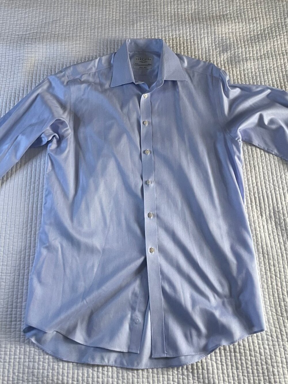 Charles Tyrwhitt Shirt Men’s 16.5 x 36 42/91cm Non Iron Pink Blue Check